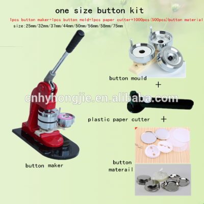 44mm button maker+button mould+paper cutter+badge materail badge press machine