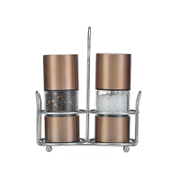 Super Design Copper Color Manual Salt Pepper Grinder with Metal Stand